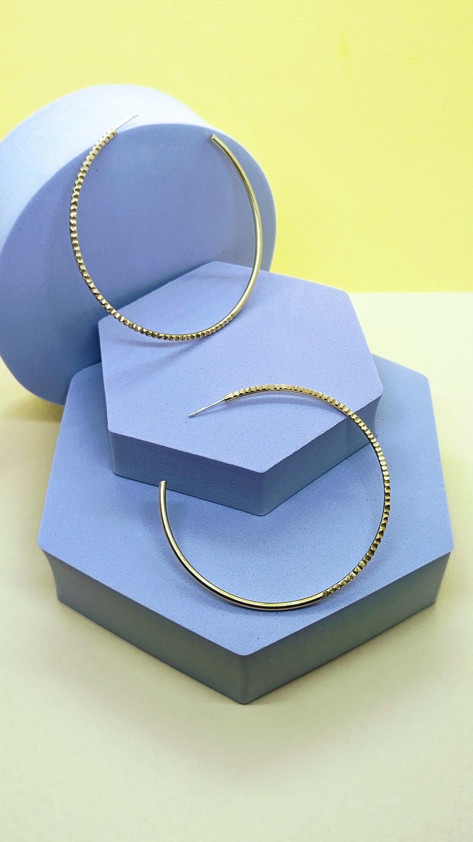 Goddess gold brass hoops