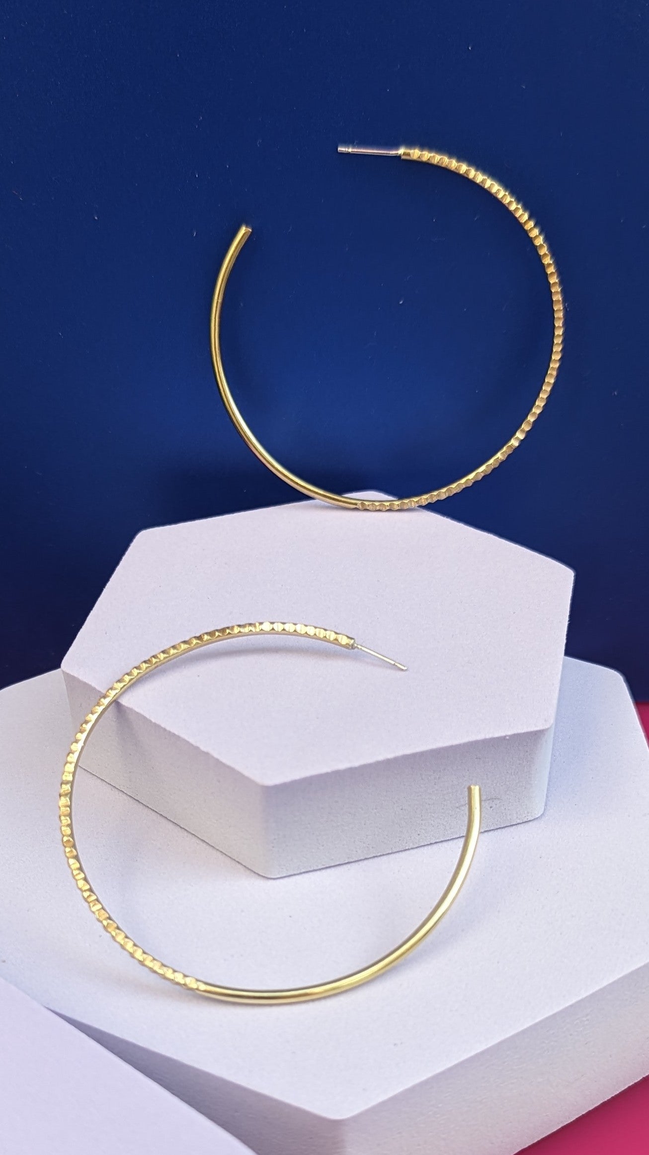 Goddess gold brass hoops