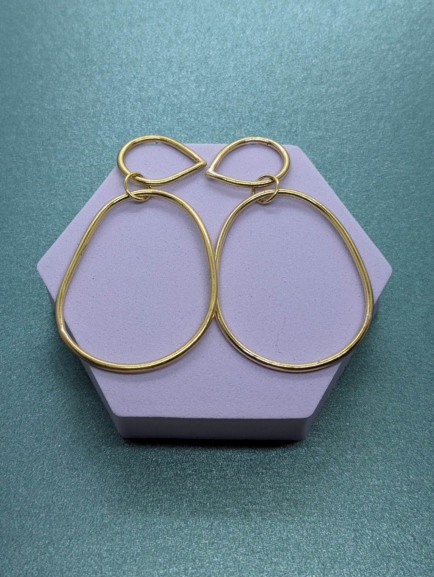 Large gold statement earrings