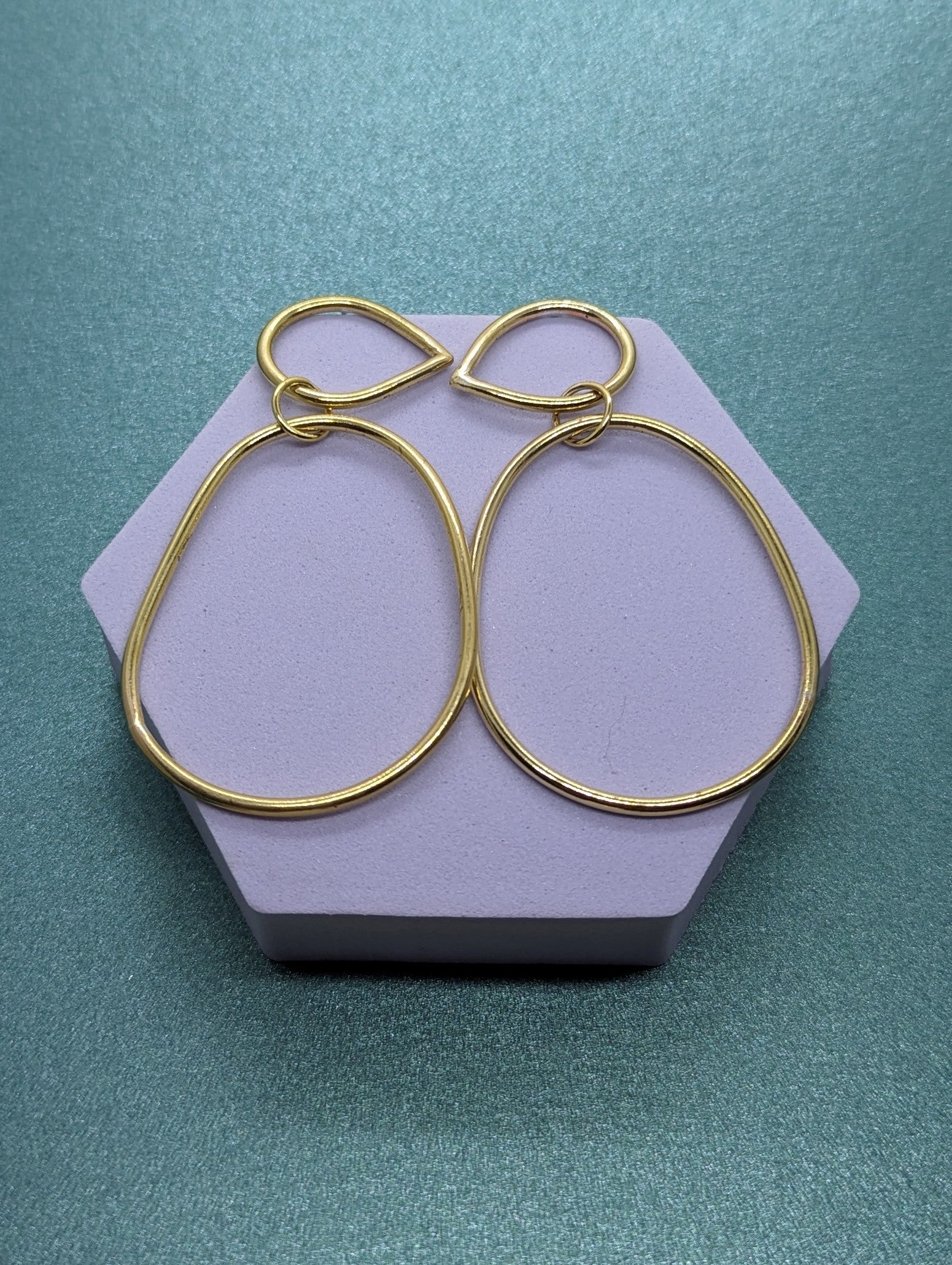 Large gold statement earrings