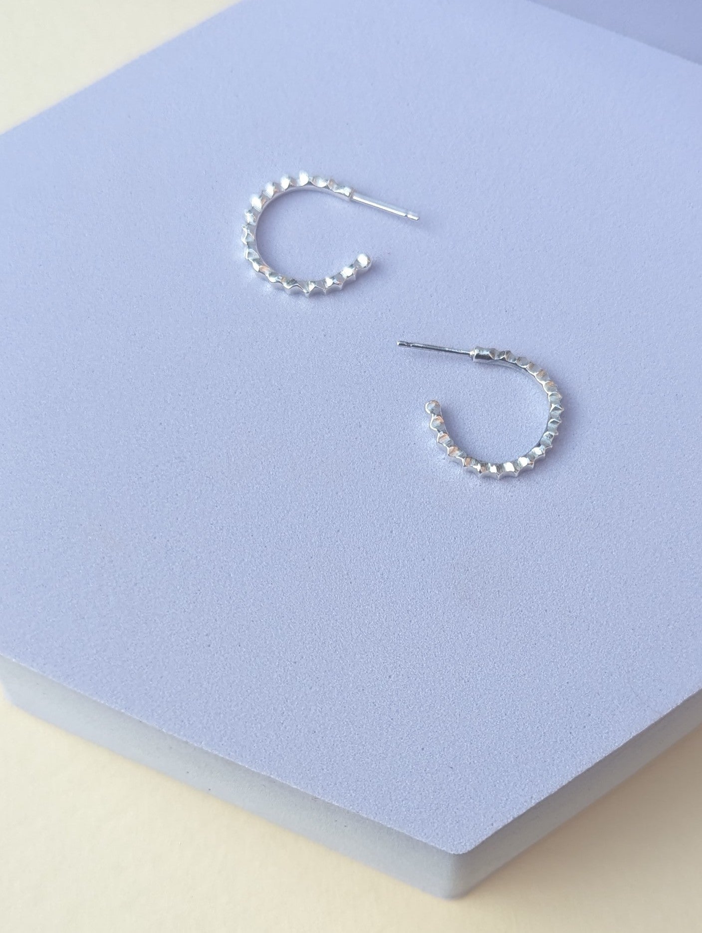 Small silver goddess Hoops