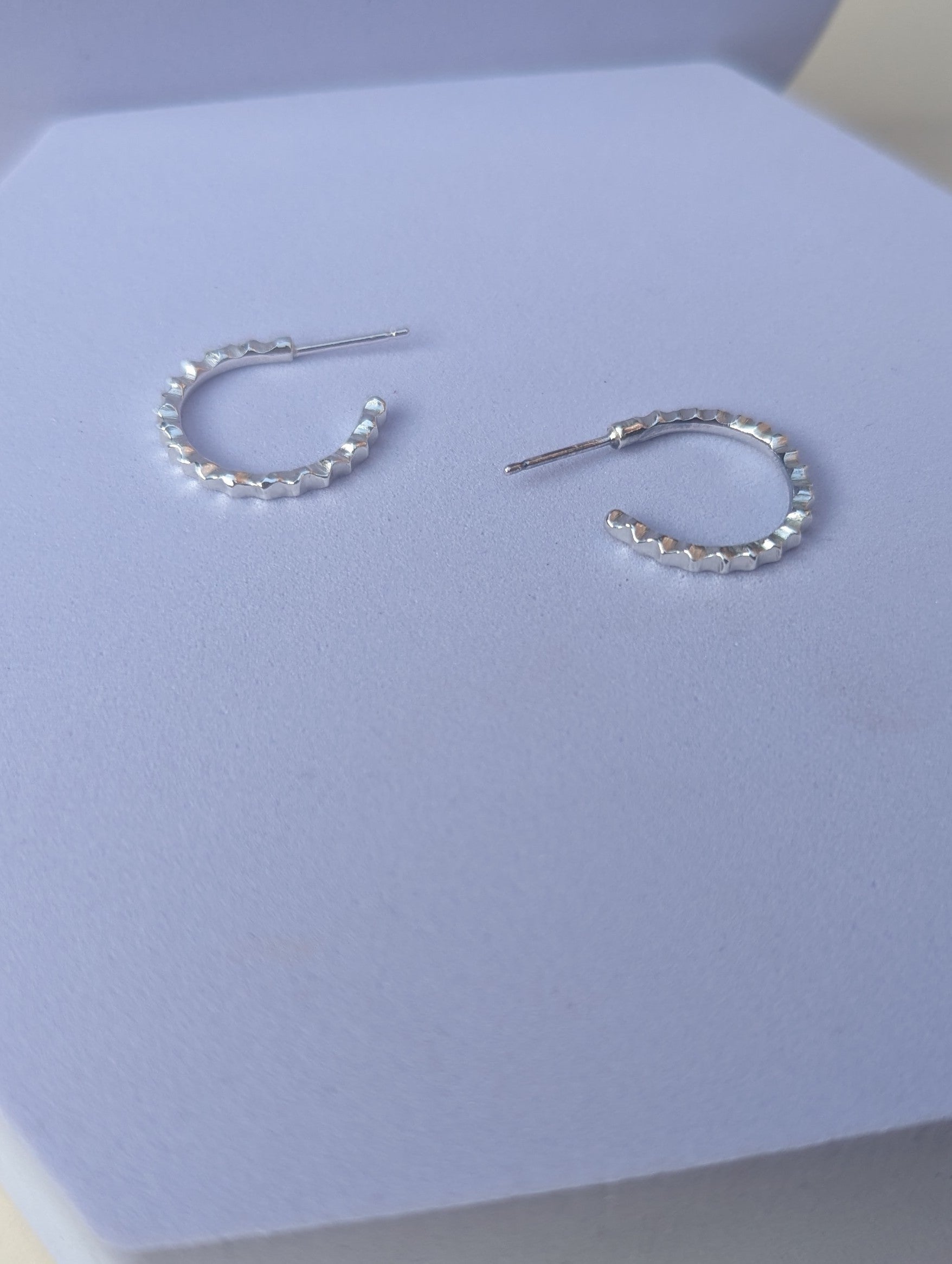 Small silver goddess Hoops