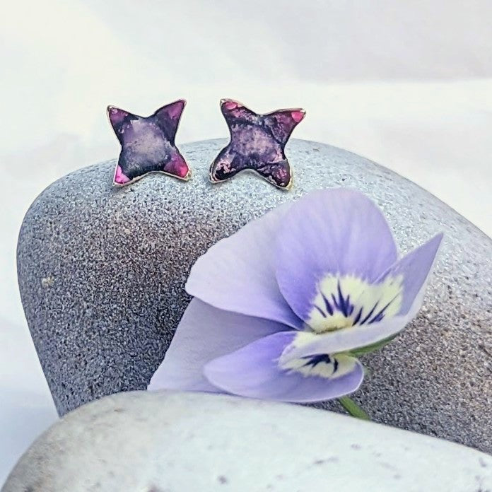 'Theia's Garden' Red Star Stud Earrings