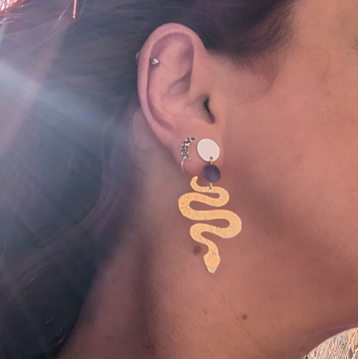Snake Earrings 'The Serpent's Path Amethyst Earrings'