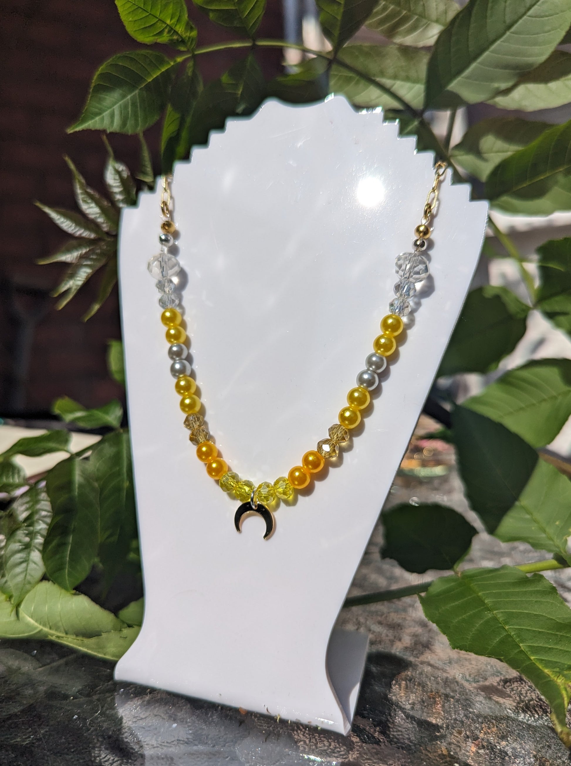 Suncatcher boho Yellow Necklace