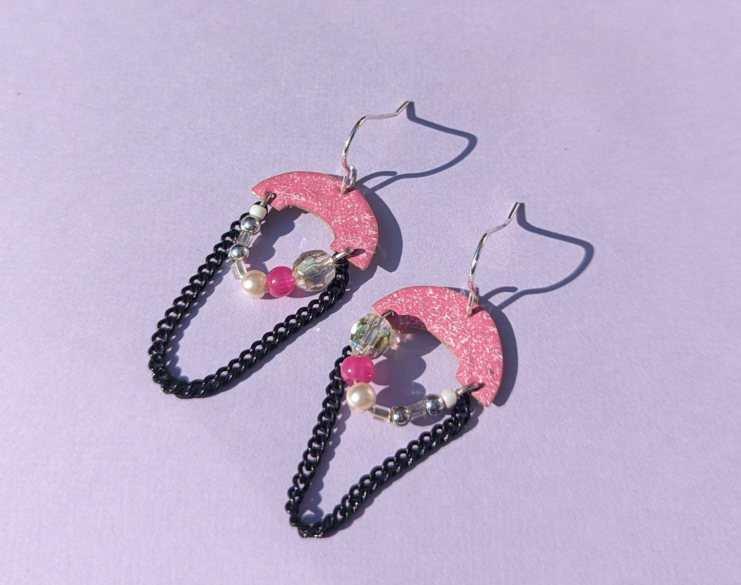Pink Speckled Earrings