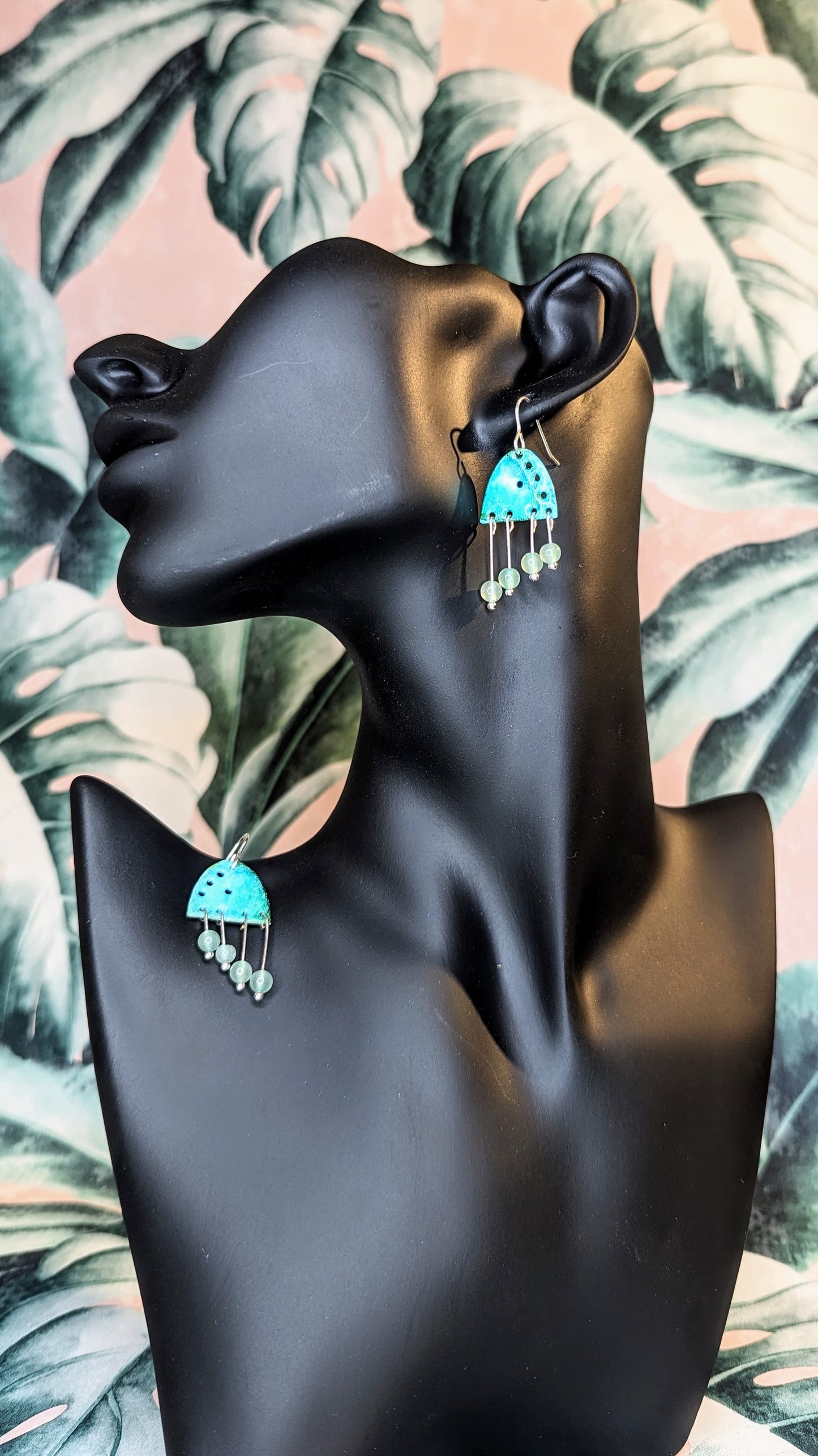 Turquoise Tranquillity Earrings with Green Aventurine stone