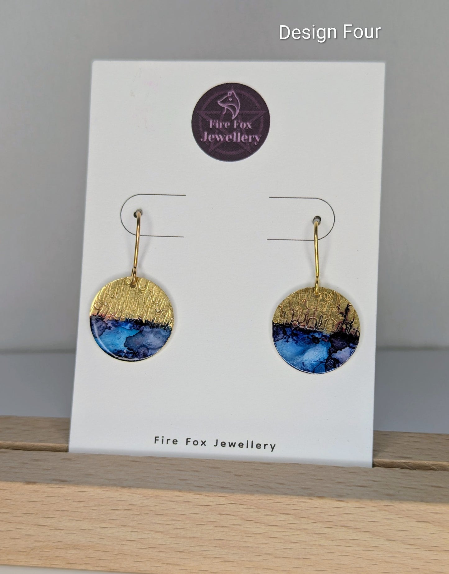Boho Enamel Brass Dangle Earrings: Gold Plated Hooks