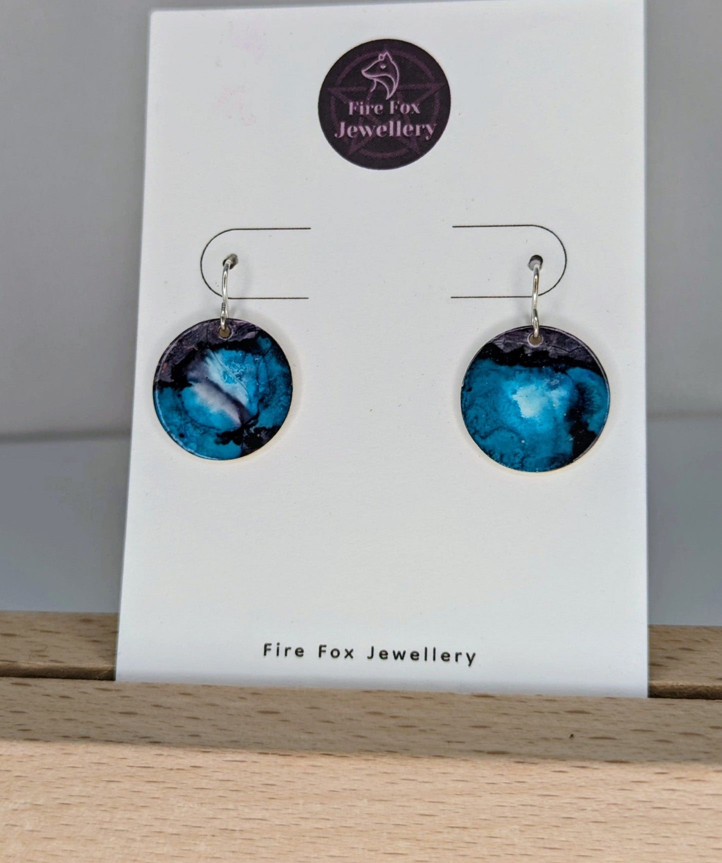 Enamel Drop Earrings: Vibrant Boho Brass, Sterling Silver Earring Hooks.