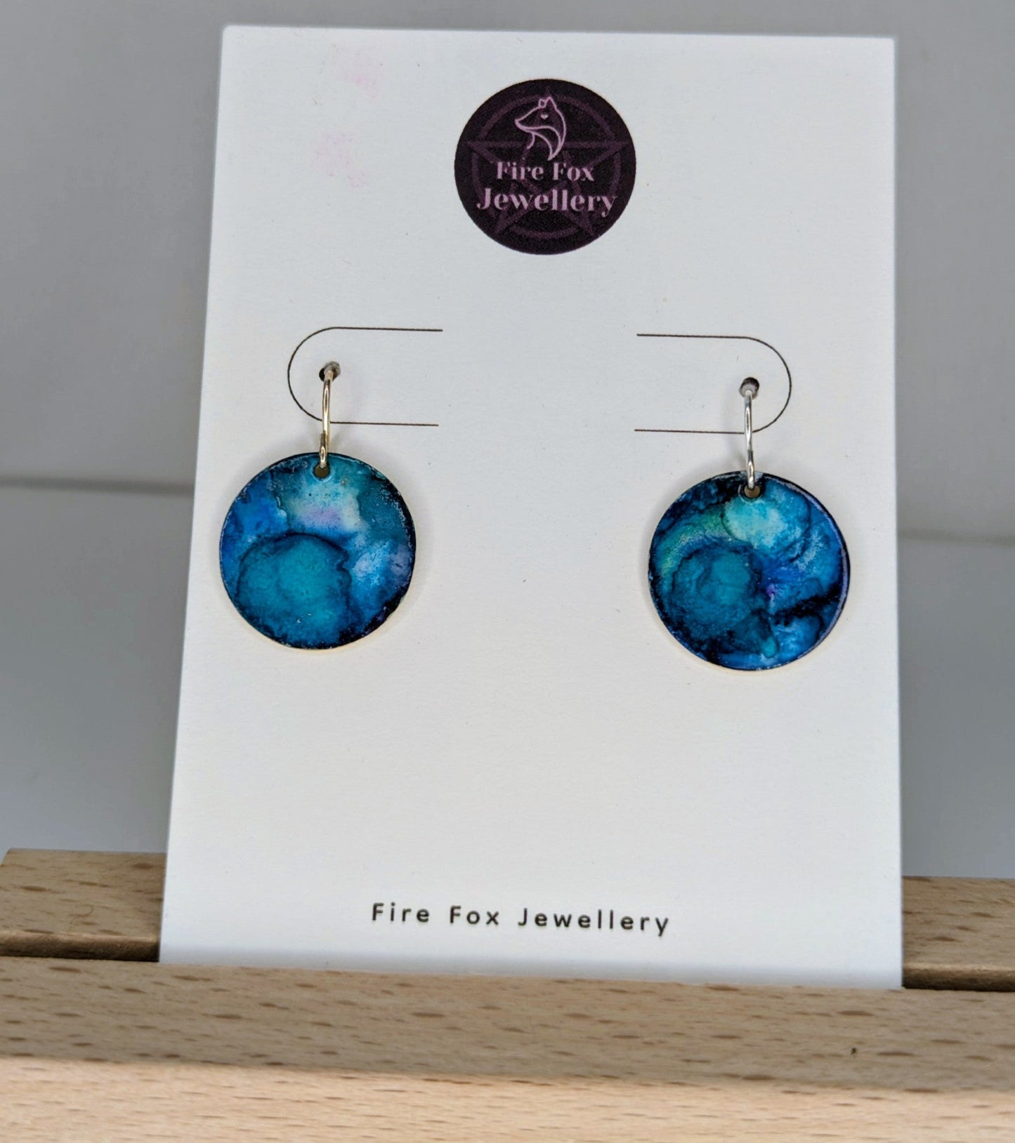 Enamel Drop Earrings: Vibrant Boho Brass, Sterling Silver Earring Hooks.