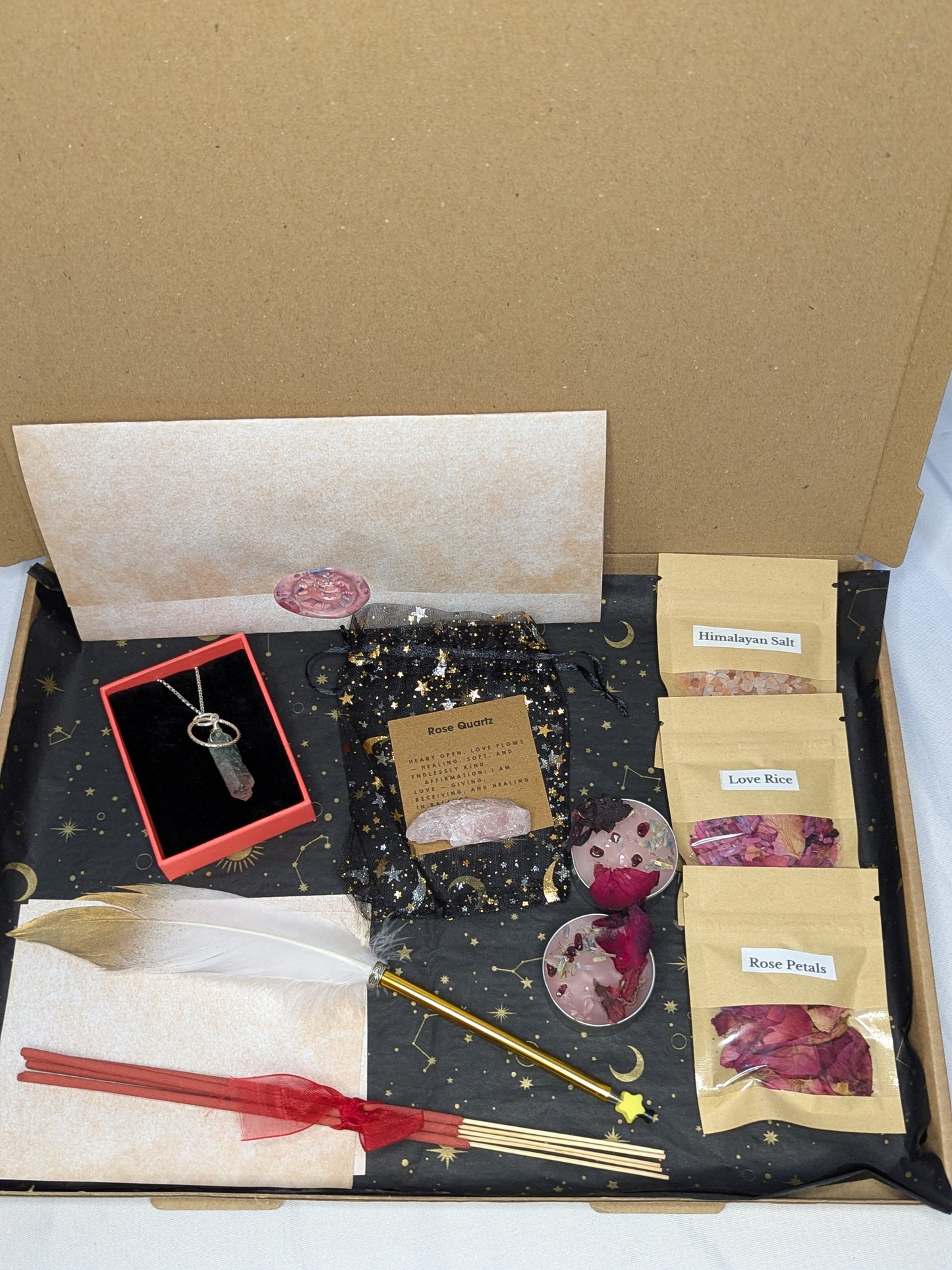 🔮 Love Thyself – Self-Love Ritual Kit with Watermelon and Pink Quartz Necklaces