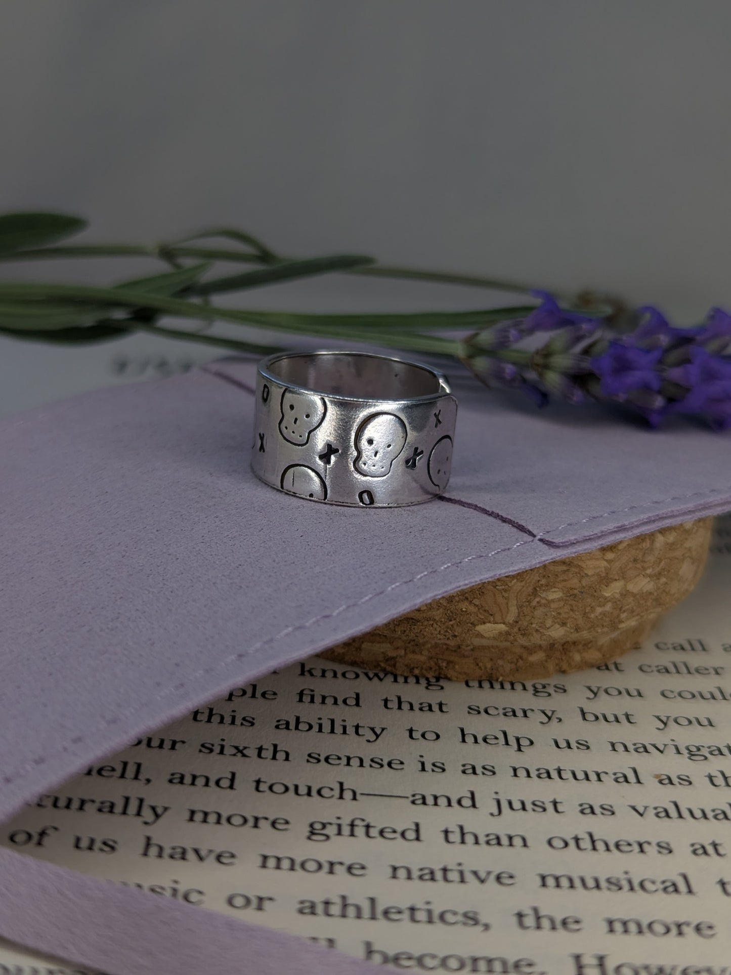 Chunky Silver Skull Rings. Adjustable Size L to N