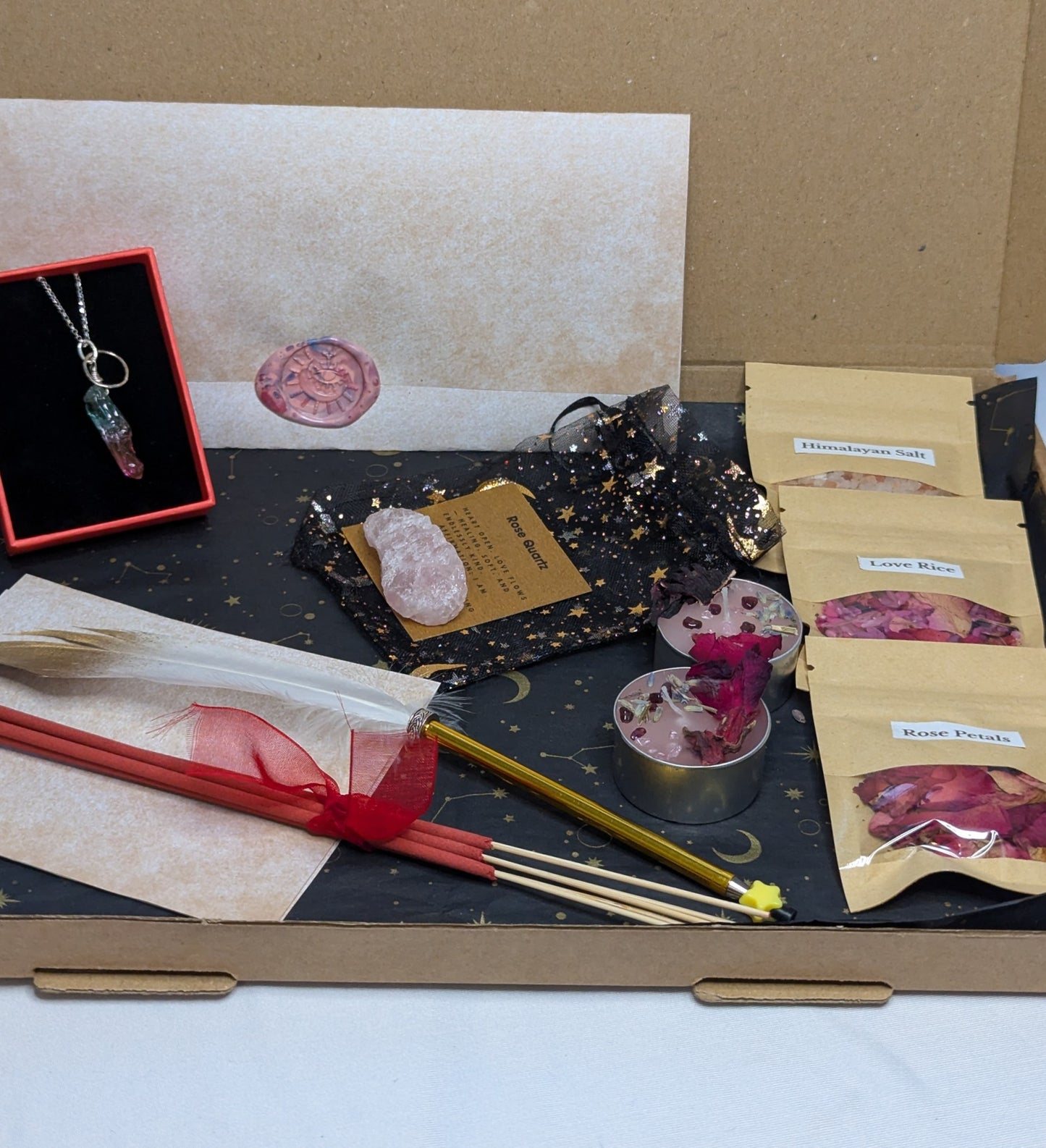 🔮 Love Thyself – Self-Love Ritual Kit with Watermelon and Pink Quartz Necklaces