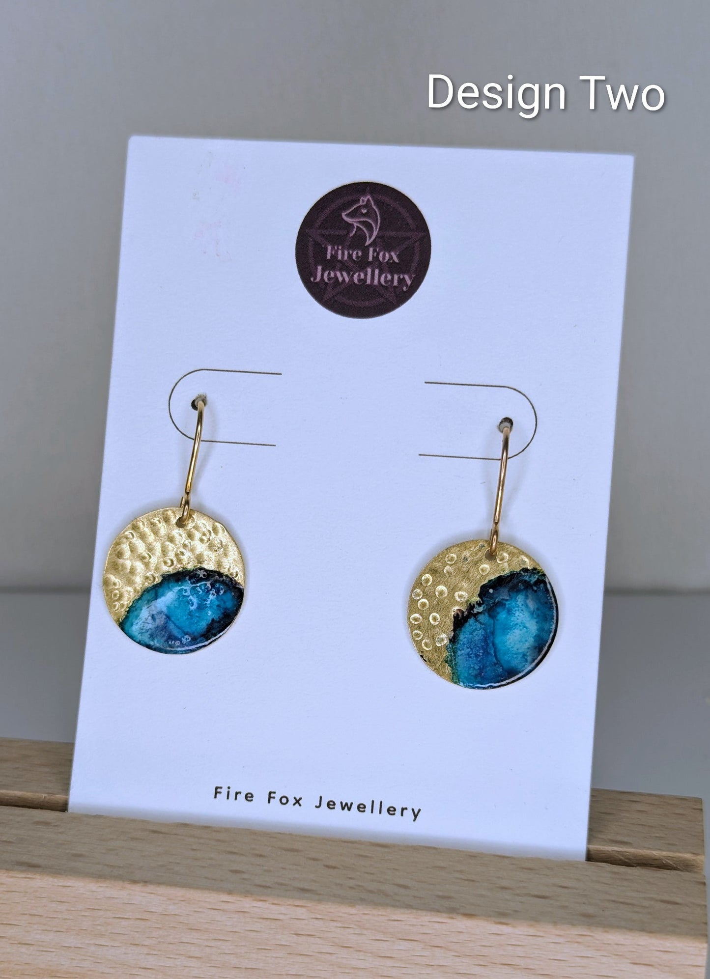 Boho Enamel Brass Dangle Earrings: Gold Plated Hooks