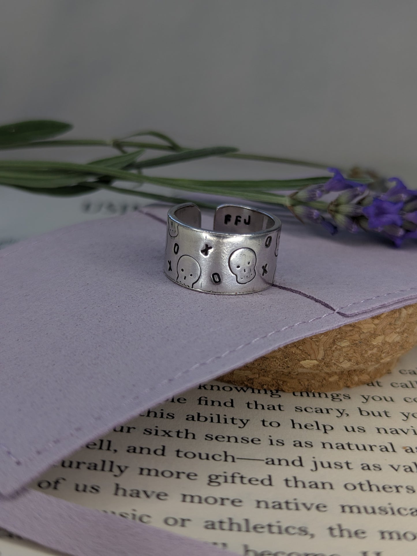 Chunky Silver Skull Rings. Adjustable Size L to N