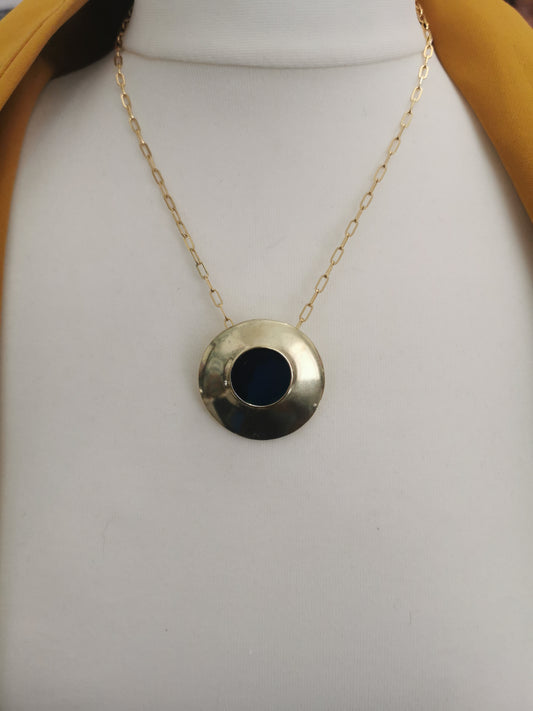 Necklace with Deep Blue Enamel