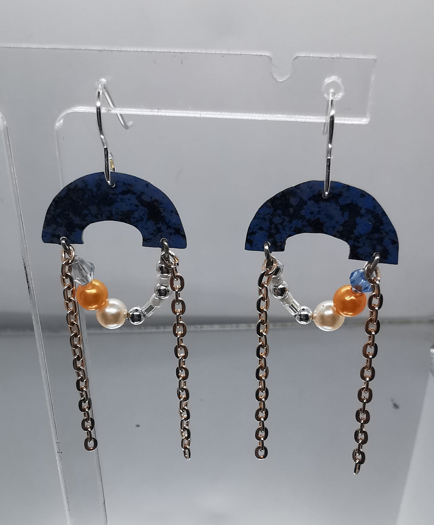 Blue speckled earrings