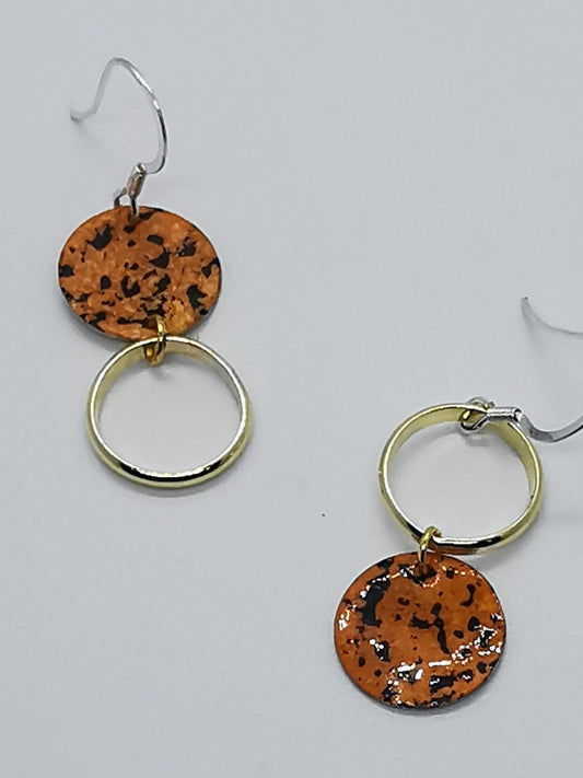 Orange Speckled Earrings